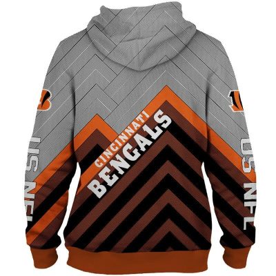 NFL Cincinnati Bengals Grey Orange Pullover Hoodie
