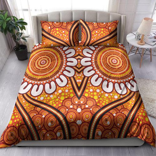 Australia Aboriginal Inspired Bedding Set - Aboriginal Connection Concept Artwork 07 Australia Aboriginal Inspired Bedding Set - Aboriginal Connection Concept Artwork 07