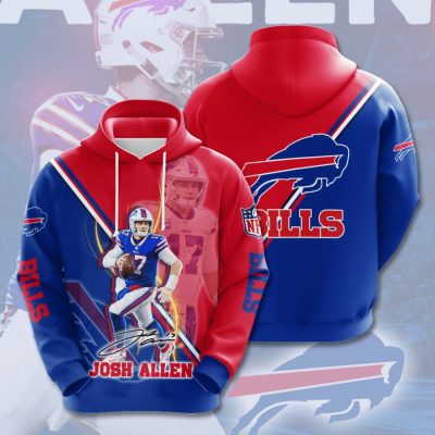 NFL Buffalo Bills Josh Allen Blue Red Pullover Hoodie