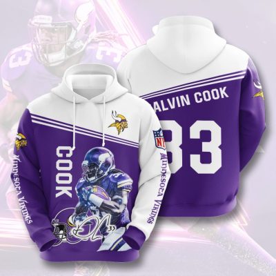NFL Minnesota Vikings Dalvin Cook Purple White Pullover Hoodie