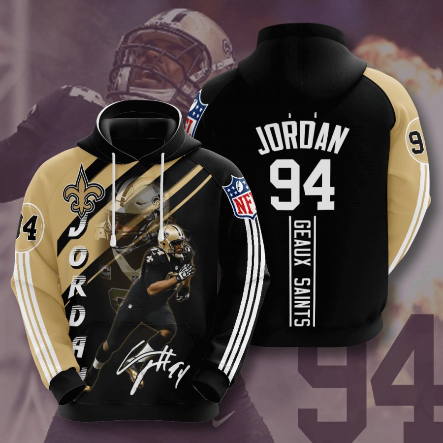 NFL New Orleans Saints Cameron Jordan Old Gold Black Stripes Pullover Hoodie NFL New Orleans Saints Cameron Jordan Old Gold Black Stripes Pullover Hoodie