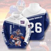 NFL New York Giants Saquon Barkley Dark Blue White Pullover Hoodie