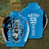NFL Carolina Panthers Luke Kuechly Panther Blue Black Pullover Hoodie