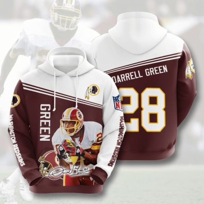 NFL Washington Redskins Darrell Green Burgundy White Pullover Hoodie