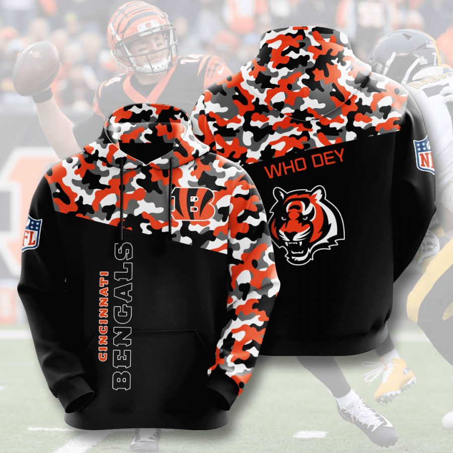NFL Cincinnati Bengals Orange Black Camo Pullover Hoodie NFL Cincinnati Bengals Orange Black Camo Pullover Hoodie