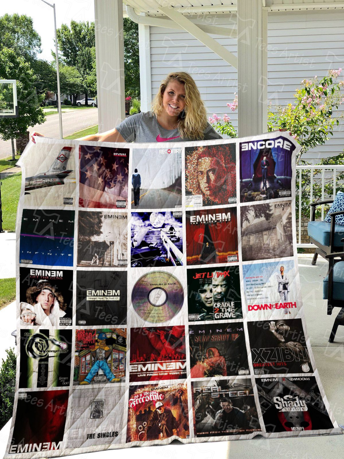 Eminem Albums Cover Quilt Blanket V3 Eminem Albums Cover Quilt Blanket V3