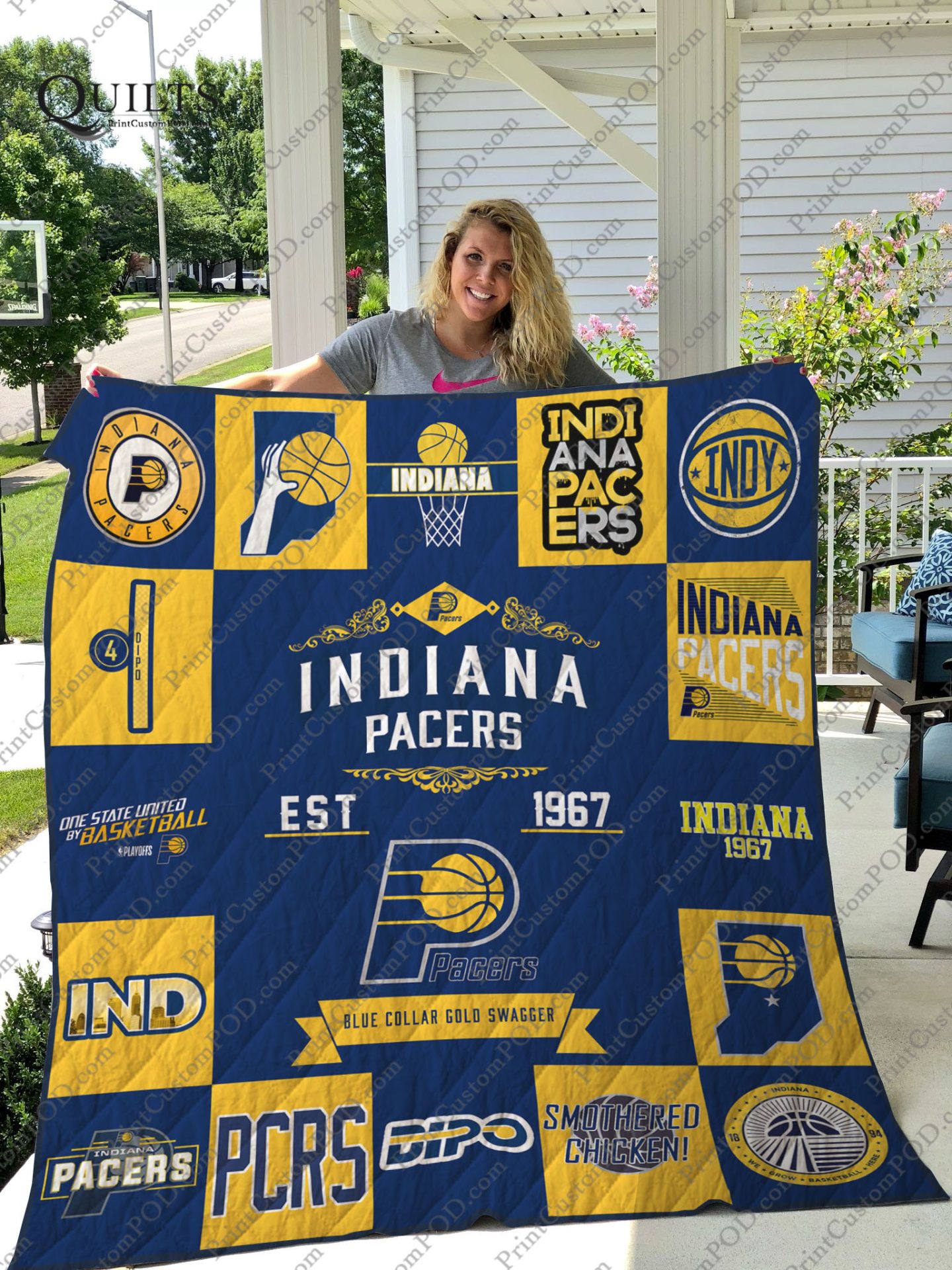 NBA Indiana Pacers Quilt Blanket V2 NBA Indiana Pacers Quilt Blanket V2