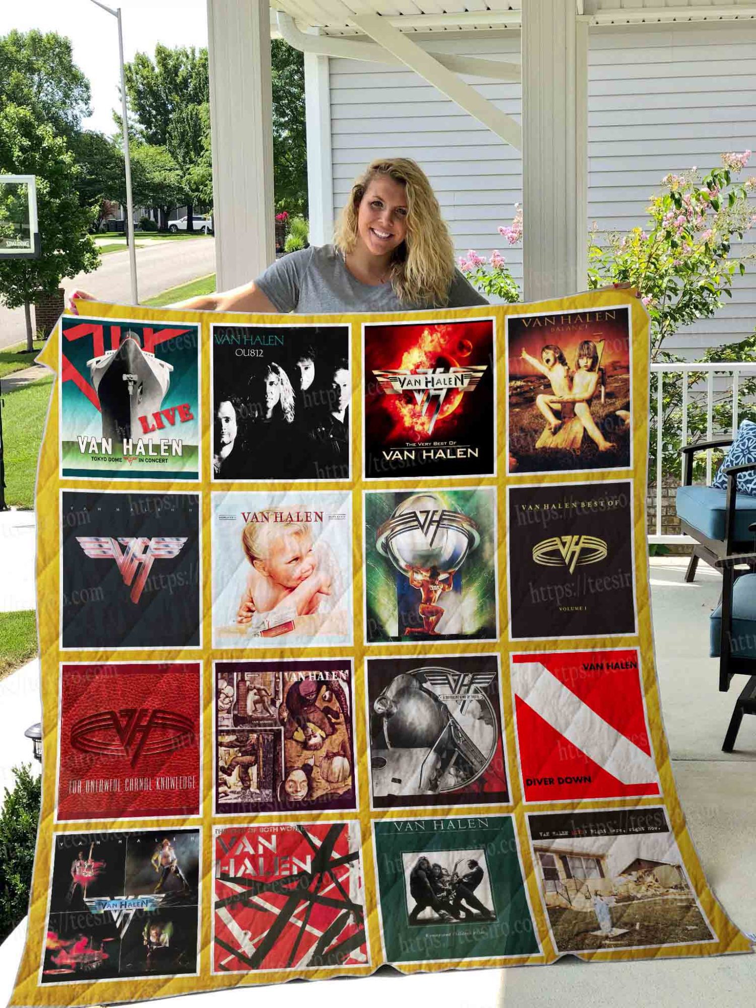 Van Halen Albums Quilt Blanket V1 Van Halen Albums Quilt Blanket V1
