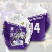NFL Minnesota Vikings Stefon Diggs Purple White Pullover Hoodie