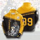 NFL Pittsburgh Steelers Minkah Fitzpatrick Black Gold Pullover Hoodie