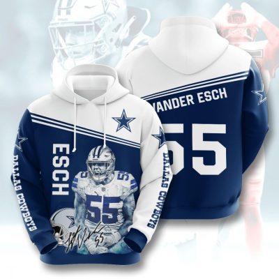 NFL Dallas Cowboys Leighton Vander Esch Blue White Pullover Hoodie