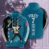 NFL Jacksonville Jaguars Nick Foles Teal Black Stripes Pullover Hoodie