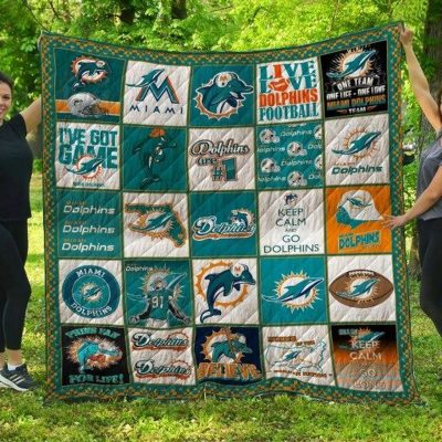 NFL Miami Dolphins Quilt Blanket V9