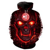 NBA Atlanta Hawks Red Black Skull Pullover Hoodie V2