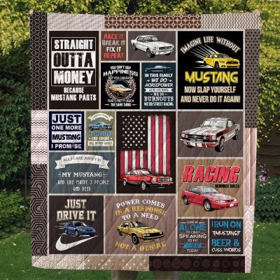 Ford Mustang Quilt Blanket V2