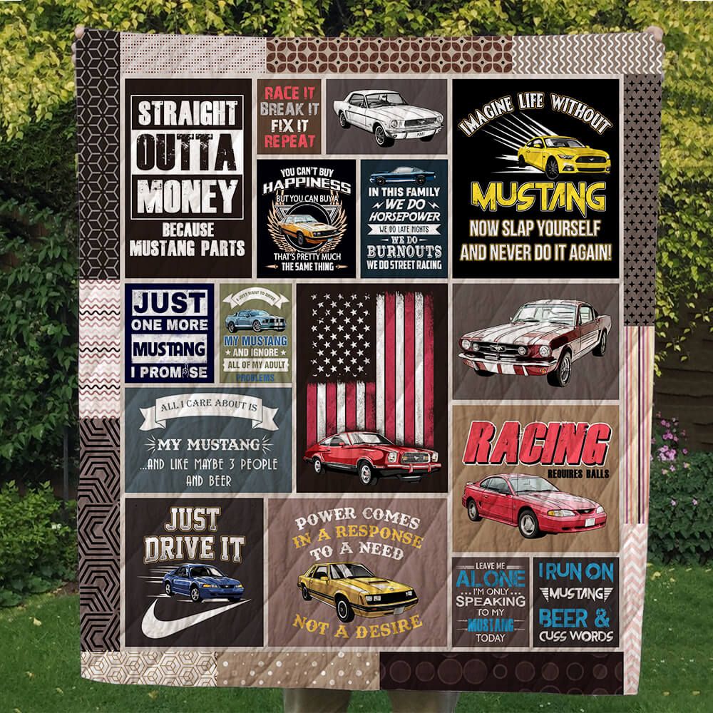 Ford Mustang Quilt Blanket V2 Ford Mustang Quilt Blanket V2