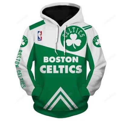 NBA Boston Celtics White Green Alternate Logo Pullover Hoodie
