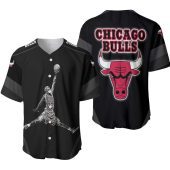 NBA Chicago Bulls Black Michael Jordan Baseball Jersey