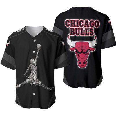 NBA Chicago Bulls Black Michael Jordan Baseball Jersey