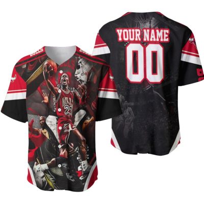 NBA Chicago Bulls Michael Jordan Custom Name Number Baseball Jersey