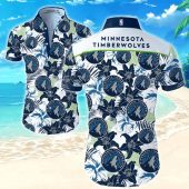 NBA Minnesota Timberwolves Tropical Flowers Hawaiian Shirt