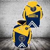 NBA Denver Nuggets Yellow Blue Pullover Hoodie V3