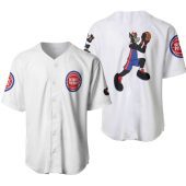 NBA Detroit Pistons Classic Mascot Logo Baseball Jersey