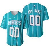 NBA Charlotte Hornets Custom Name Number Teal White Baseball Jersey