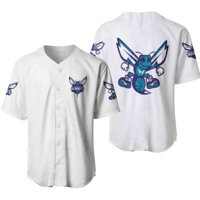 NBA Charlotte Hornets White Baseball Jersey