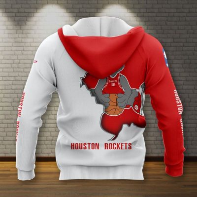 NBA Houston Rockets Red White Mascot Pullover Hoodie