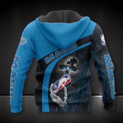 NBA Orlando Magic Blue Black Skull Pullover Hoodie