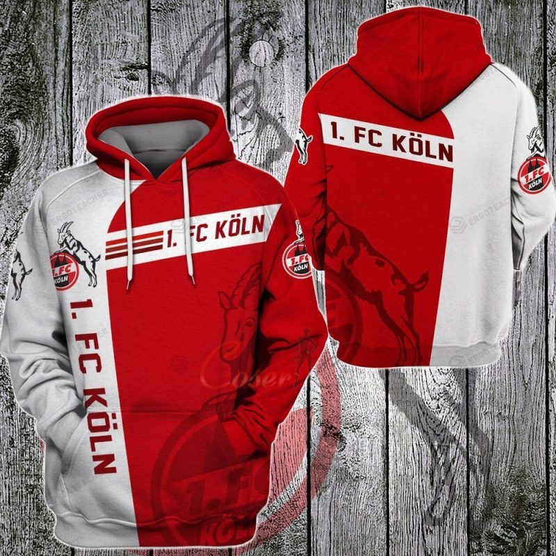 1. FC K?ln Red White Pullover Hoodie 1. FC K?ln Red White Pullover Hoodie