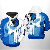 NBA Dallas Mavericks Blue White Skull Pullover Hoodie V2