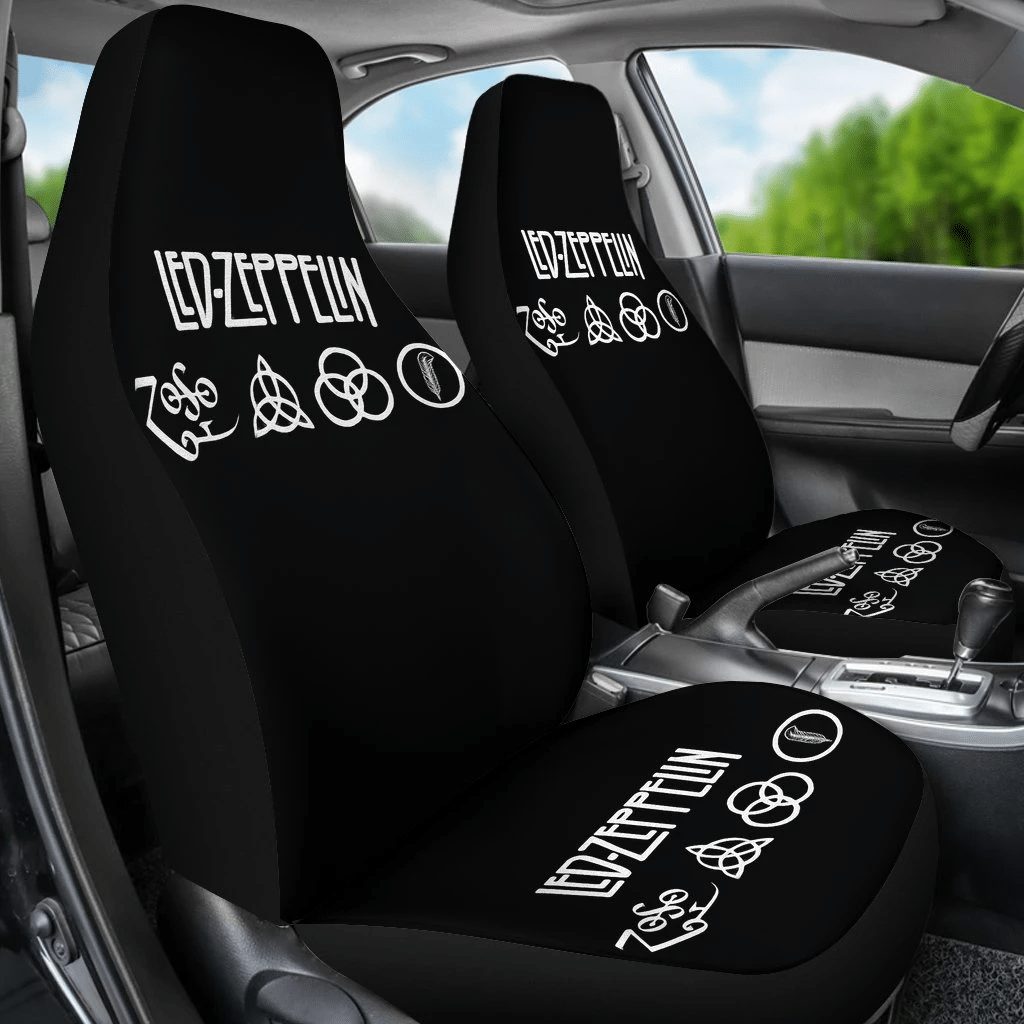 Led Zeppelin Black and White Logo Car Seat Covers Led Zeppelin Black and White Logo Car Seat Covers