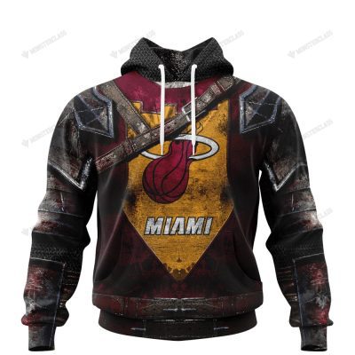 NBA Miami Heat Custom Name Number Warrior Armor Pullover Hoodie
