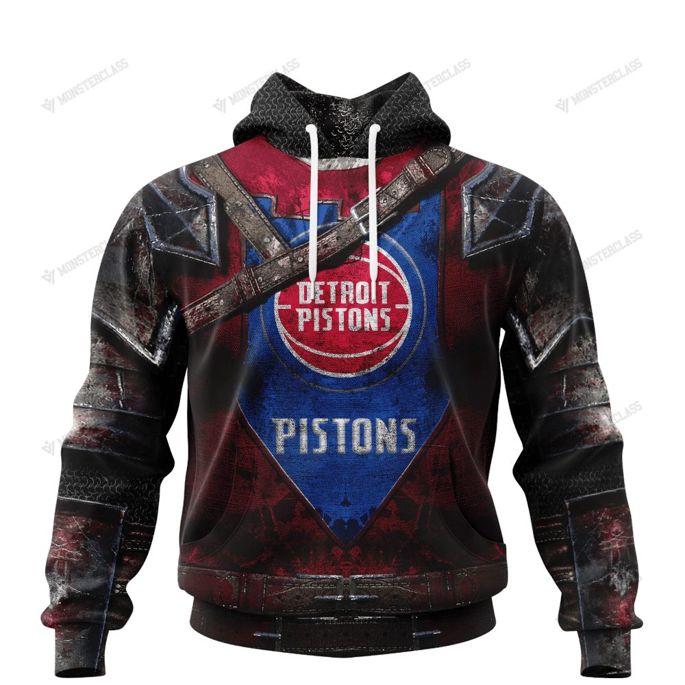 NBA Detroit Pistons Custom Name Number Warrior Pullover Hoodie NBA Detroit Pistons Custom Name Number Warrior Pullover Hoodie