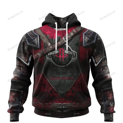 NBA Houston Rockets Custom Name Number Warrior Pullover Hoodie