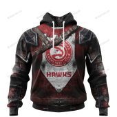 NBA Atlanta Hawks Custom Name Number Warrior Armor Pullover Hoodie
