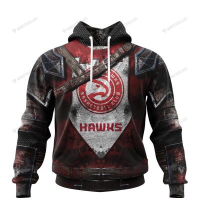 NBA Atlanta Hawks Custom Name Number Warrior Armor Pullover Hoodie