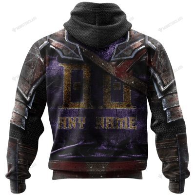 NBA Los Angeles Lakers Custom Name Number Warrior Armor Pullover Hoodie