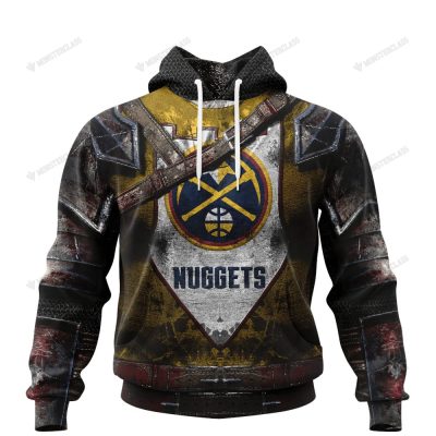 NBA Denver Nuggets Custom Name Number Warrior Armor Pullover Hoodie
