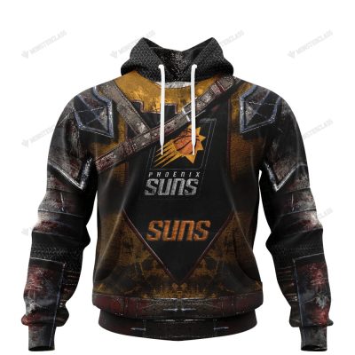 NBA Phoenix Suns Custom Name Number Warrior Armor Pullover Hoodie
