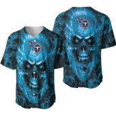 NFL Tennessee Titans Skull Blue Baseball Jersey