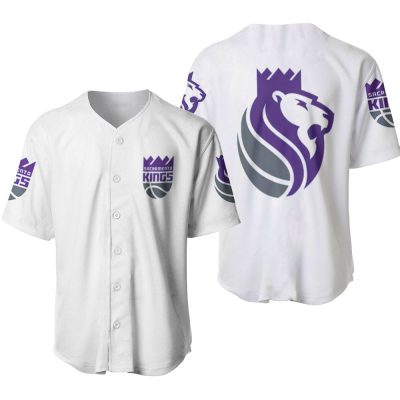 NBA Sacramento Kings White Baseball Jersey