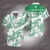 SV Werder Bremen White Green Hawaiian Shirt