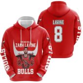 NBA Chicago Bulls Red Zach Lavine No 8 Pullover Hoodie