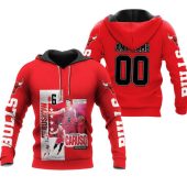 NBA Chicago Bulls Custom Name Number Red Alex Caruso 6 Pullover Hoodie V2
