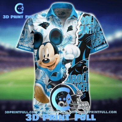 NFL Carolina Panthers Mickey Blue Hawaiian Shirt V2