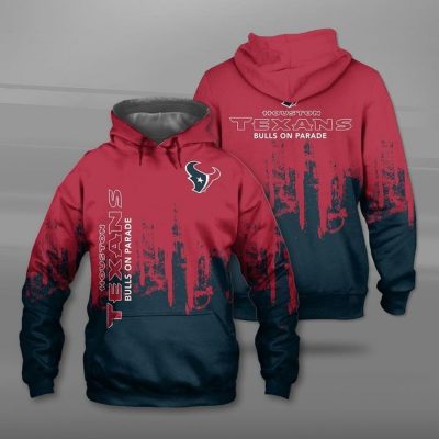 NFL Houston Texans Red Blue Pullover Hoodie