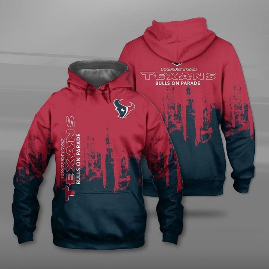 NFL Houston Texans Red Blue Pullover Hoodie NFL Houston Texans Red Blue Pullover Hoodie